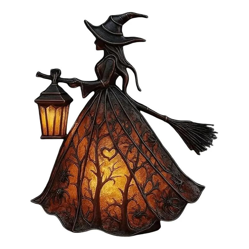 Halloween Witch Lamp, Spooky Standing Night Light, Unique Witch Statue Table Lamp for Bedroom Decoration, Perfect for Halloween Festivities