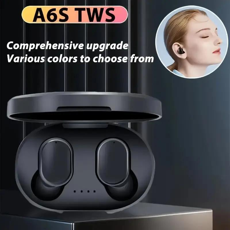 A6S Wireless Earphones Bluetooth HD Call Headphones True Stereo Sound Headset Sport Game Music in Ear Earbuds with Mic,Headset 5.3 Headsets Noise Reduction Earbuds Bass Touch Control for Phones Wireless Bluetooth Open Earbuds with Long Playtime