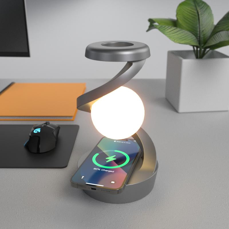 Modern Levitating Wireless Charging LED Desk Lamp - Night Light for Home, Office & Bedroom Decor, Ideal Gift
