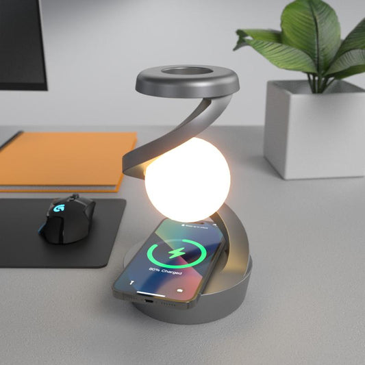 Modern Levitating Wireless Charging LED Desk Lamp - Night Light for Home, Office & Bedroom Decor, Ideal Gift